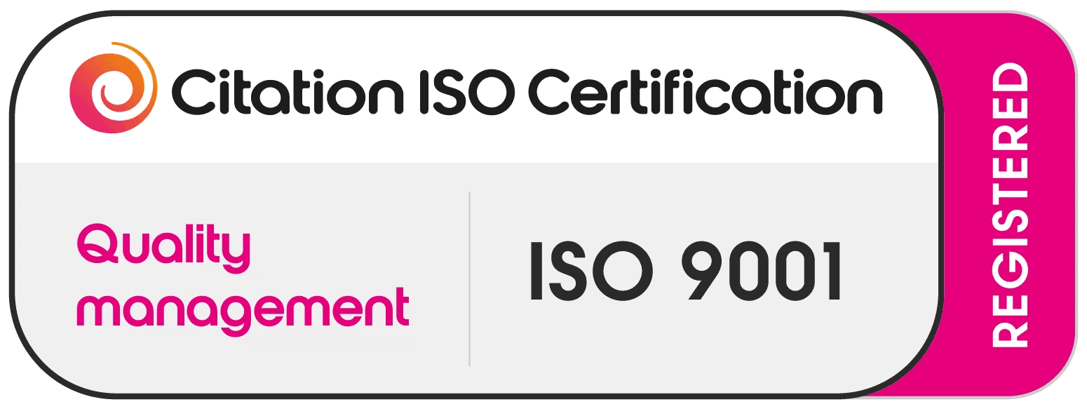 Citation ISO 9001 registered quality management